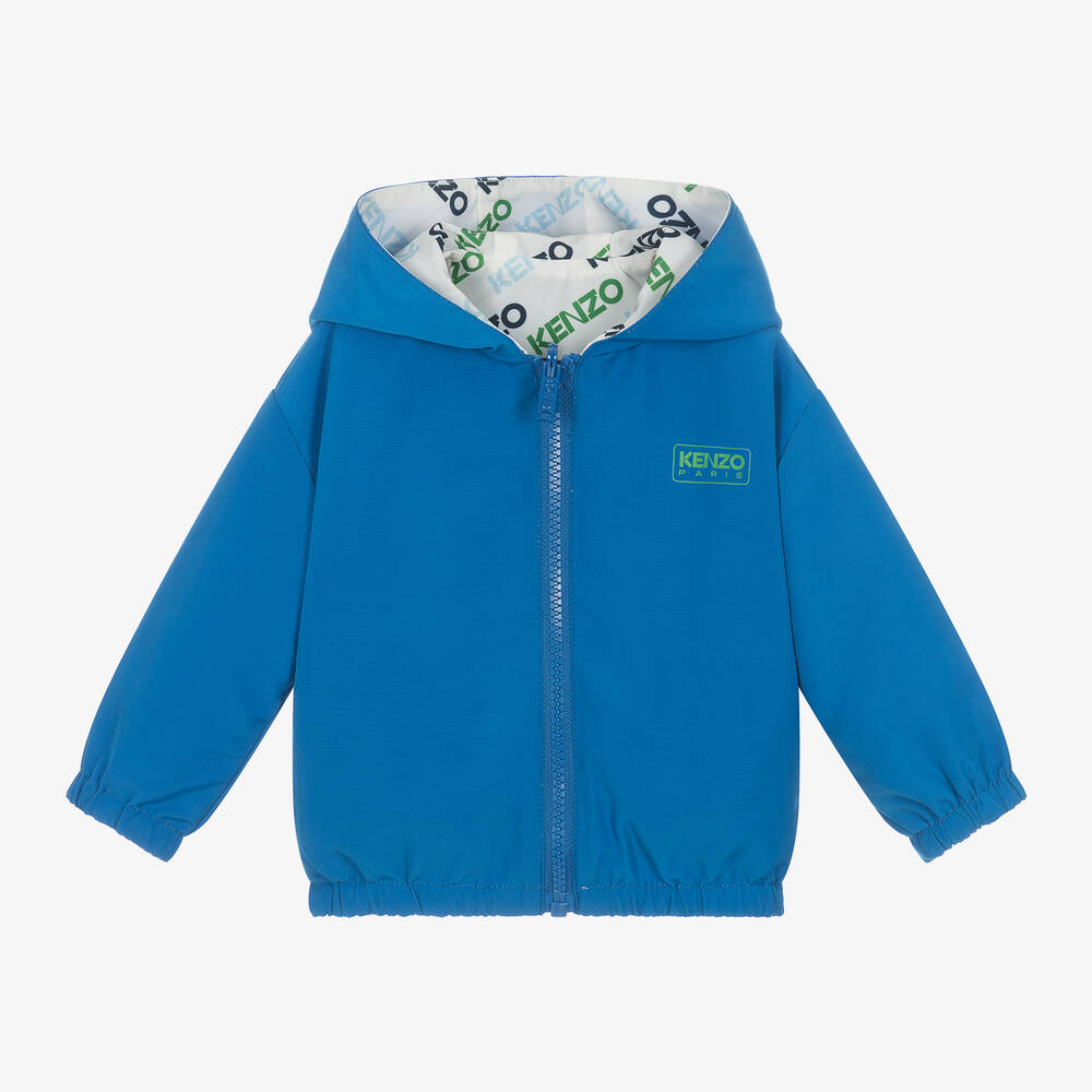 KENZO KIDS - Blue Hooded Reversible Jacket | Childrensalon