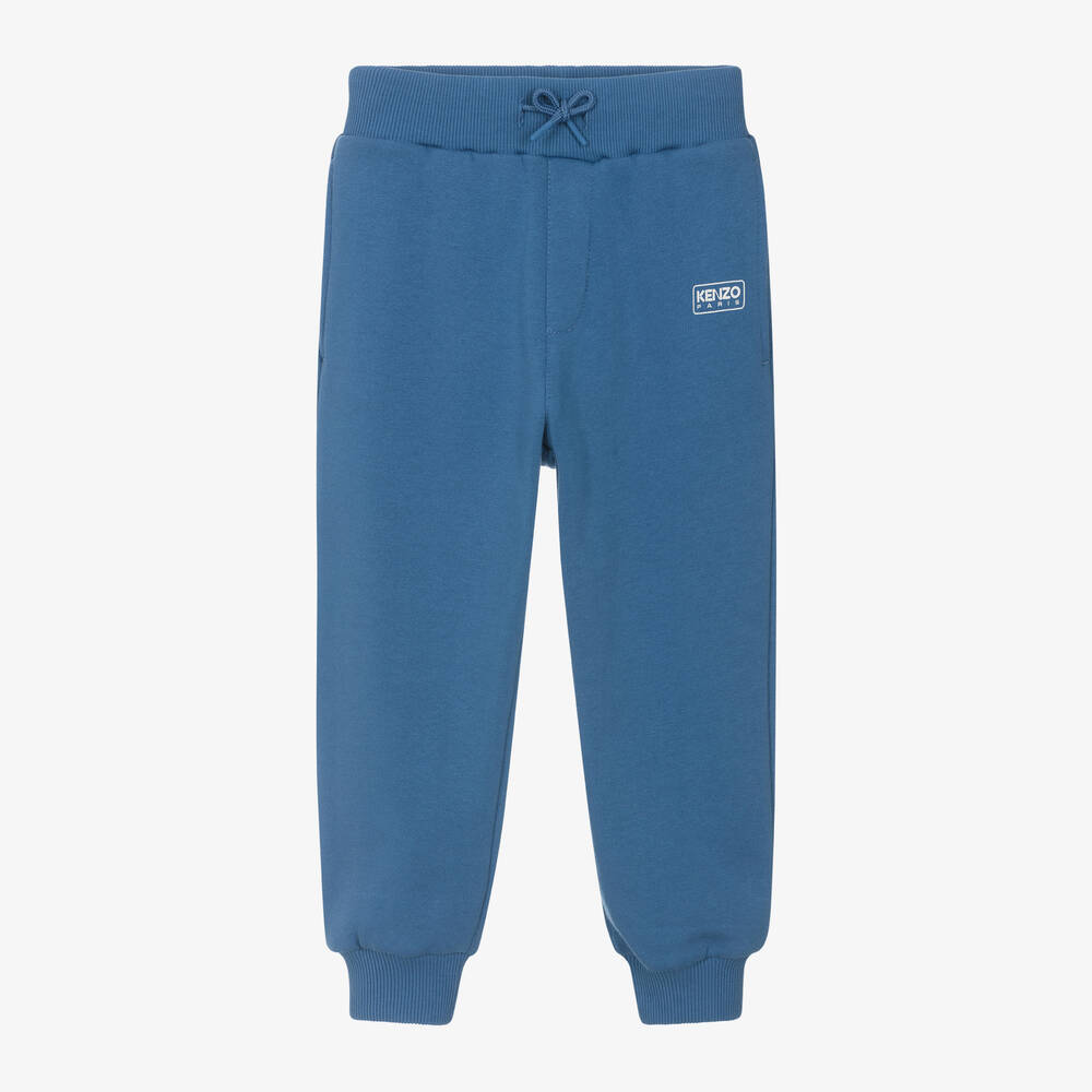 KENZO KIDS - Blue Organic Cotton Joggers | Childrensalon