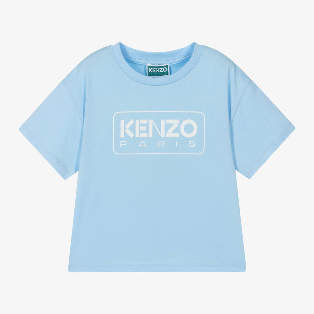 KENZO KIDS - تيشيرت قطن عضوي لون أزرق فاتح للأولاد | Childrensalon