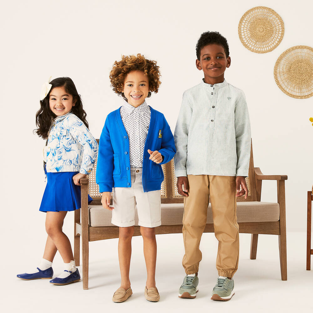 KENZO KIDS-Cardigan bleu en coton tigre garçon | Childrensalon