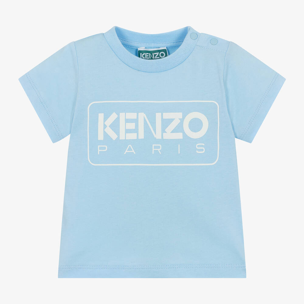 KENZO KIDS - تيشيرت قطن عضوي لون أزرق للأولاد | Childrensalon