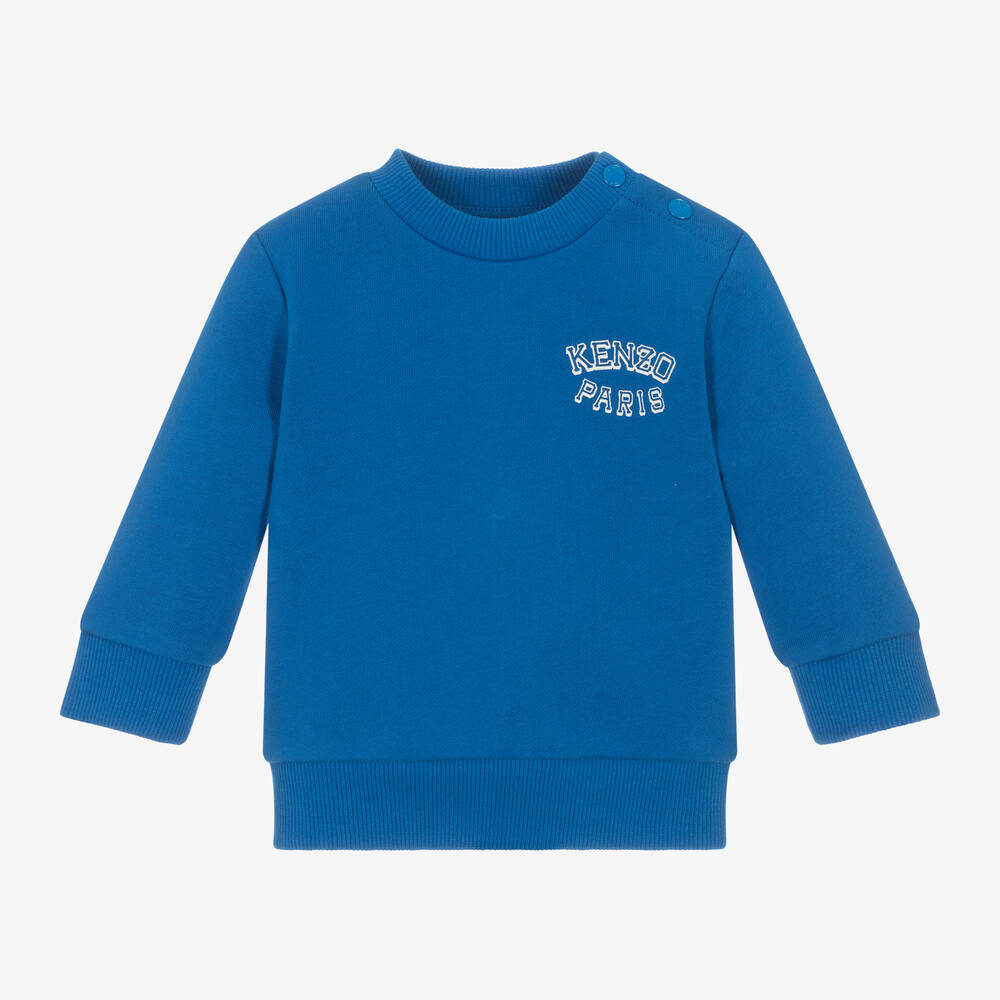 KENZO KIDS - Boys Blue Varsity Tiger Sweatshirt | Childrensalon