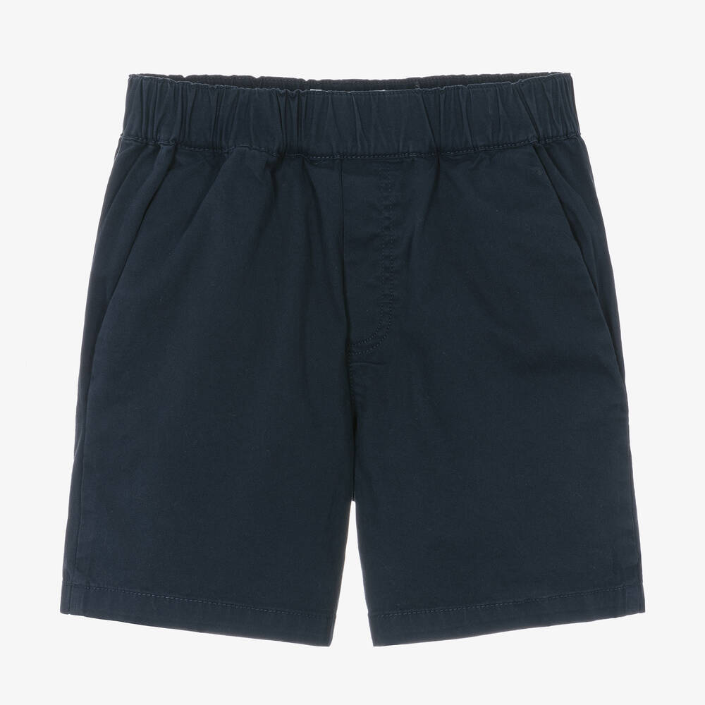 KENZO KIDS - Boys Navy Blue Cotton Twill Shorts | Childrensalon