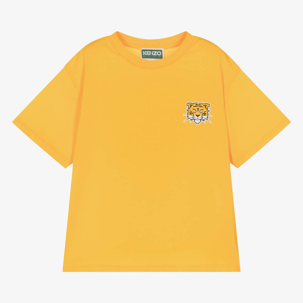 KENZO KIDS - Boys Yellow Cotton T-Shirt | Childrensalon