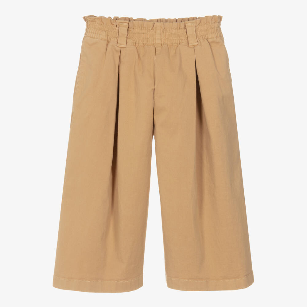 KENZO KIDS - Girls Beige Cotton Twill Trousers | Childrensalon