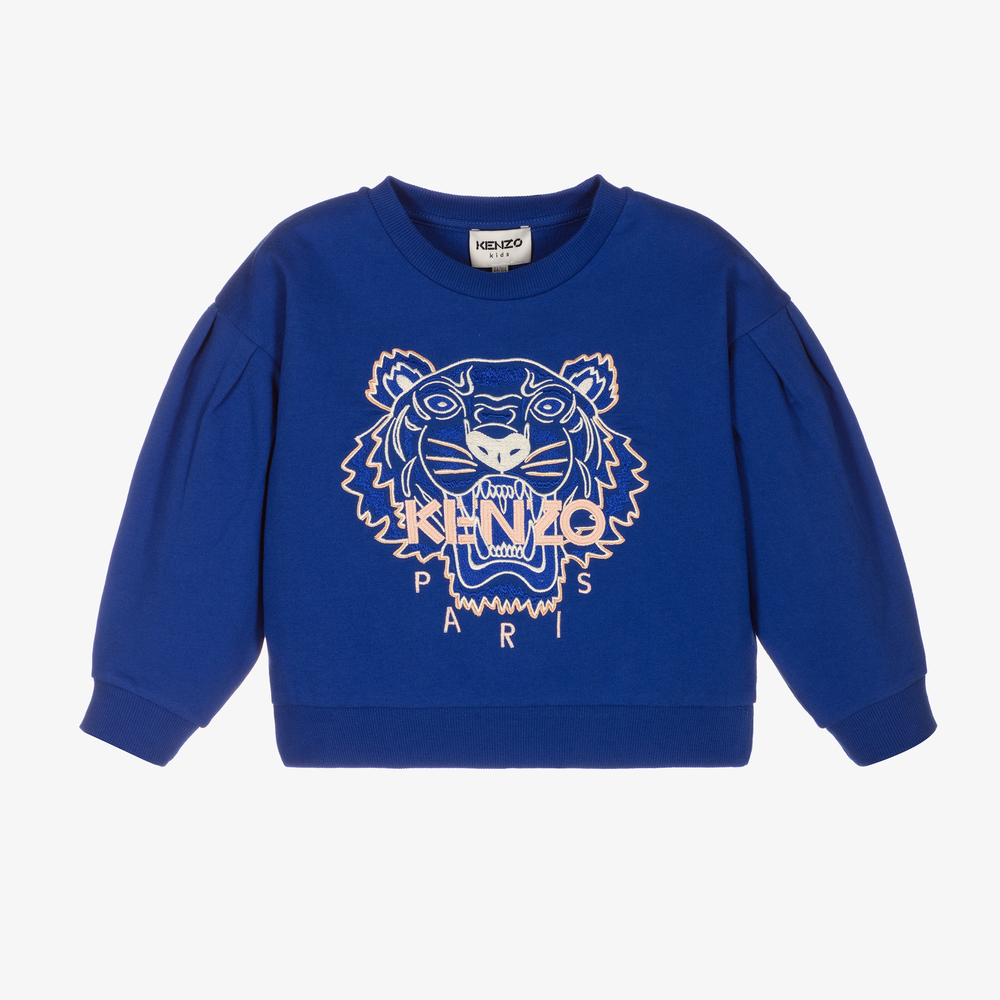 Kenzo Kids' Girls Blue Tiger Sweatshirt