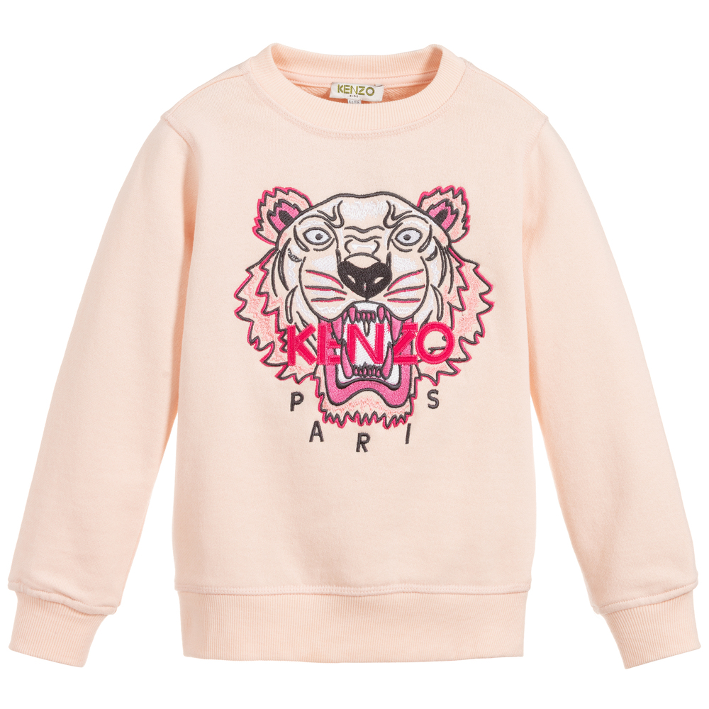 KENZO KIDS - Girls Pink Tiger Sweatshirt | Childrensalon
