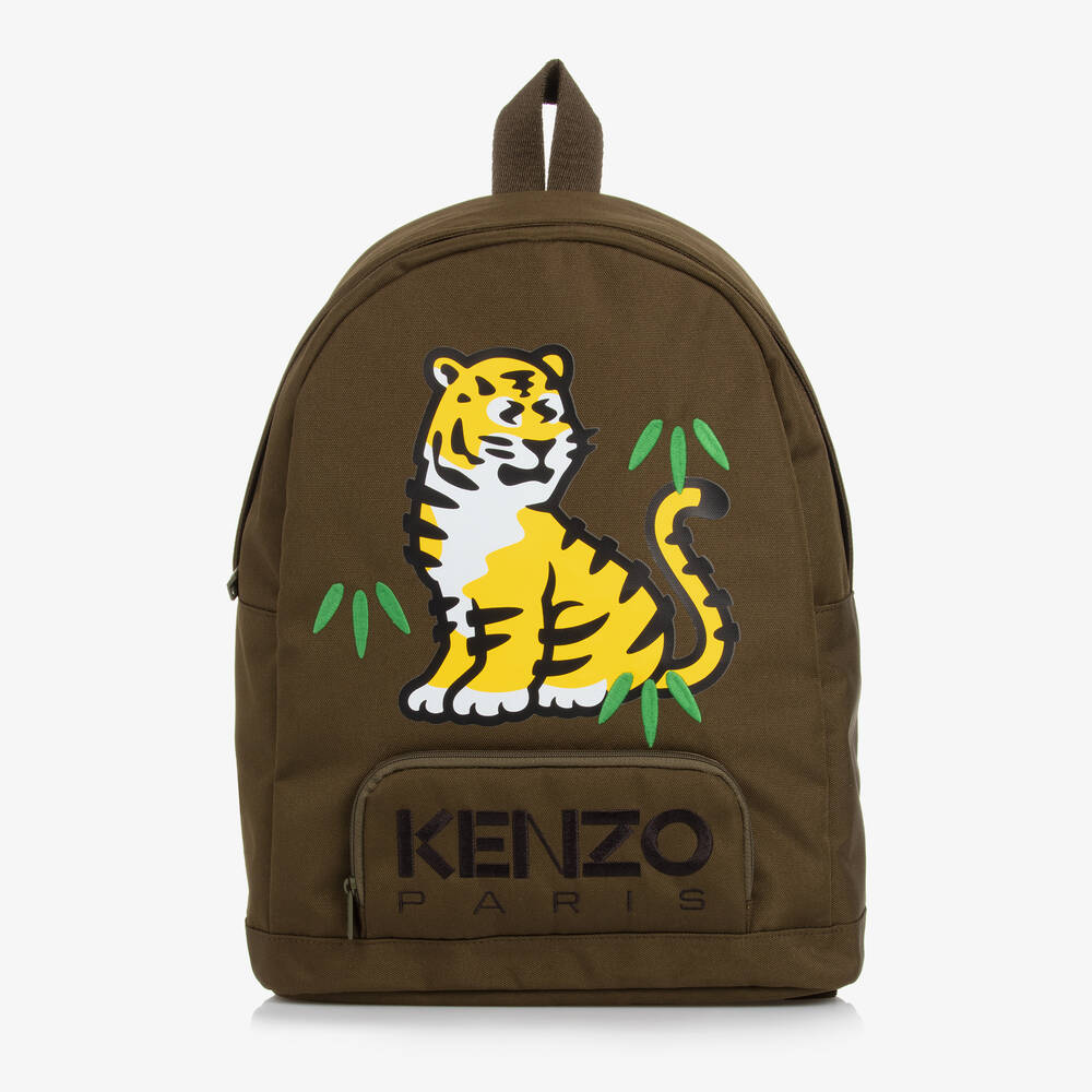 KENZO KIDS - حقيبة ظهر كوتورا لون أخضر كاكي (37 سم) | Childrensalon