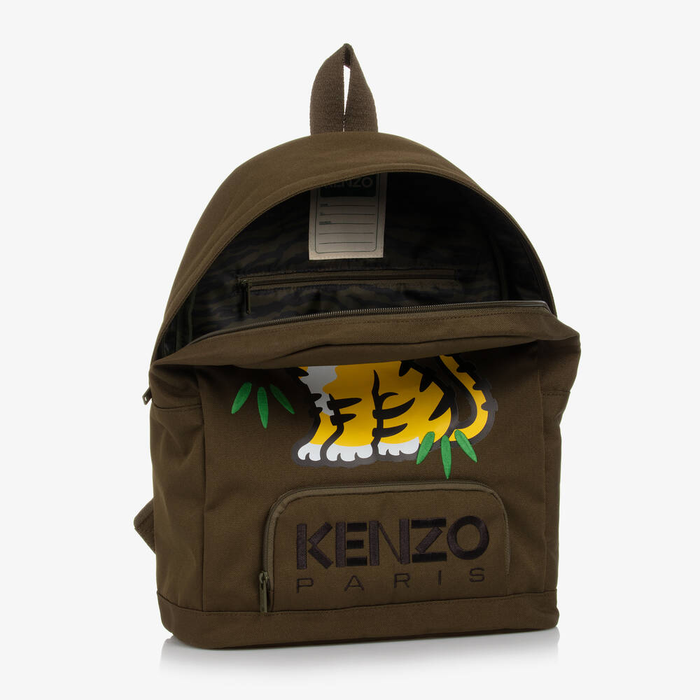 KENZO KIDS Khaki Green KOTORA Tiger Backpack (37cm)