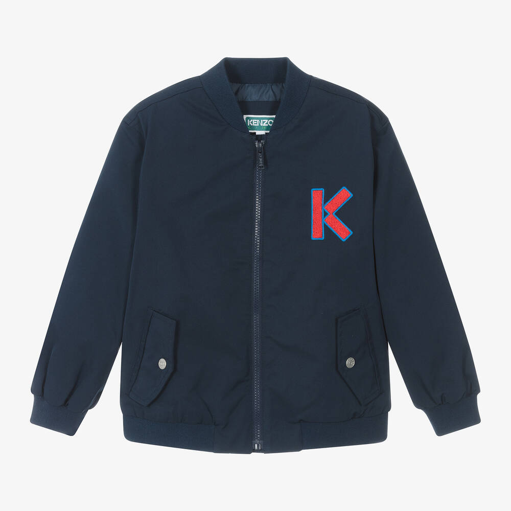KENZO KIDS - Синяя куртка-бомбер на молнии | Childrensalon