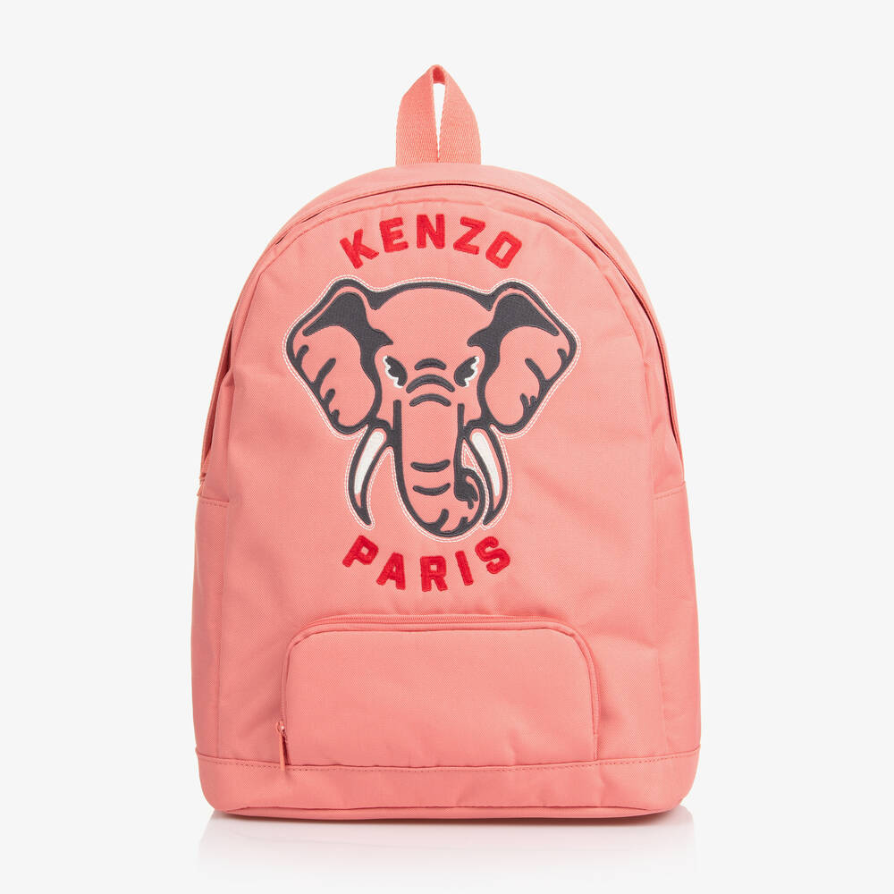 KENZO KIDS - Pink Elephant Logo Backpack (37cm) | Childrensalon