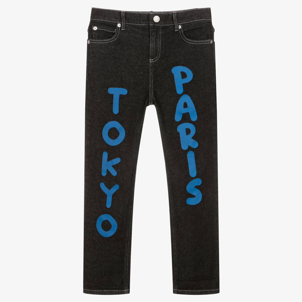 Kenzo Kids Teen Black Regular Fit Denim Jeans In Blue