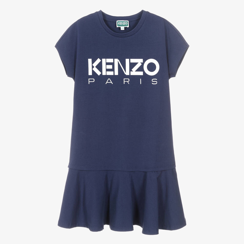 KENZO KIDS - Robe bleue à volants ado | Childrensalon