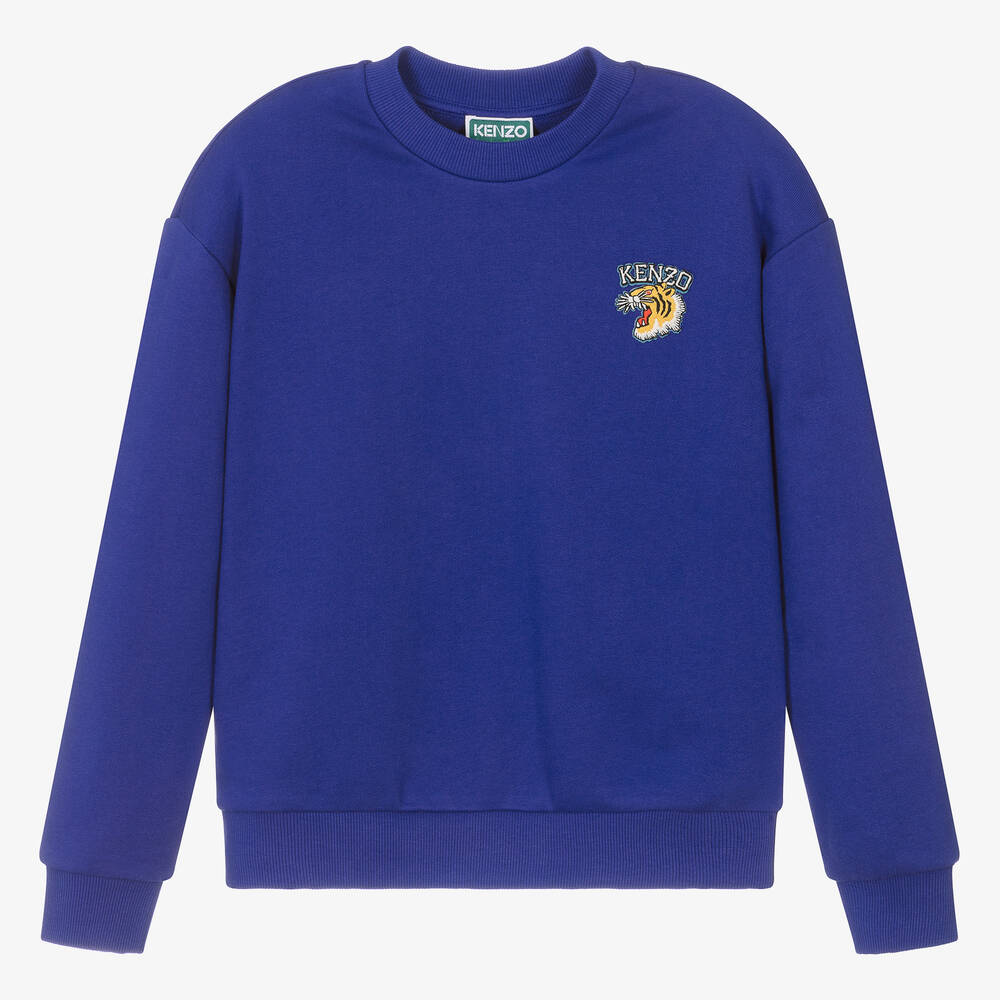 Kenzo Kids Teen Boys Blue Cotton Sweatshirt