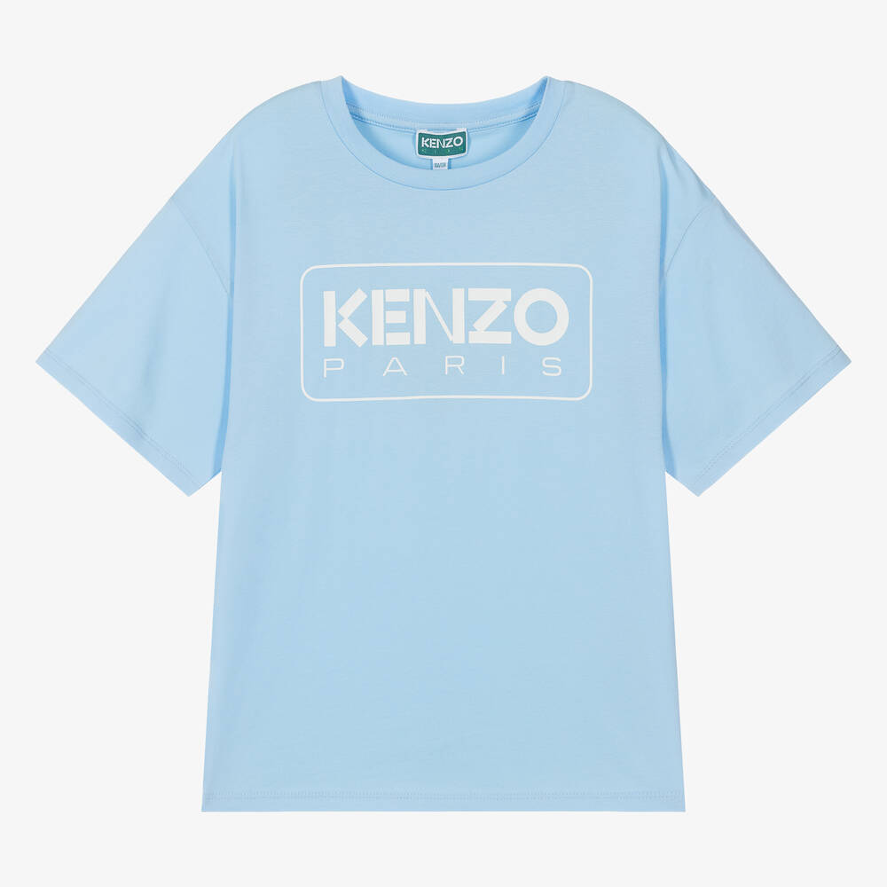 KENZO KIDS - Teen Boys Blue Organic Cotton T-Shirt | Childrensalon