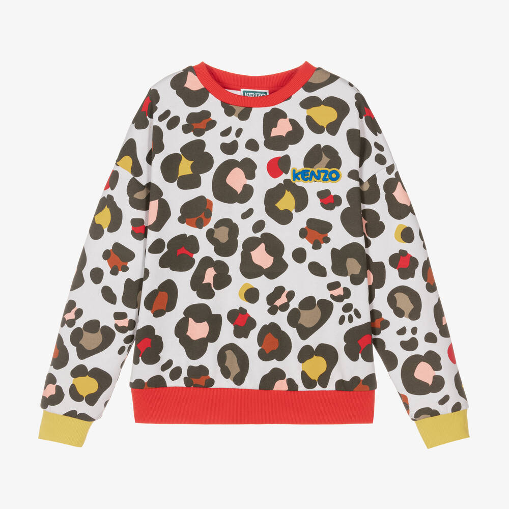 KENZO KIDS - Teen Girls Grey Animal Print Sweatshirt | Childrensalon