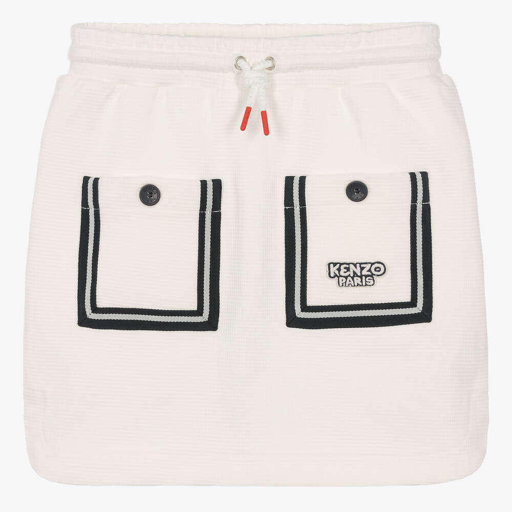 KENZO KIDS - Кремовая хлопковая юбка для девочек-подростков | Childrensalon