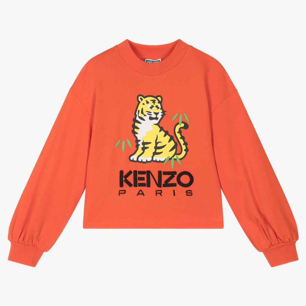 Kenzo Teen Girls Orange Cotton Kotora Sweatshirt