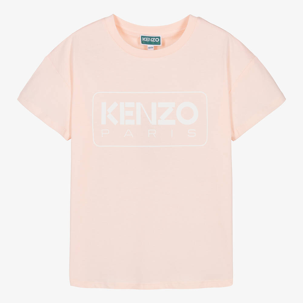 KENZO KIDS - Розовая футболка из органического хлопка для девочек-подростков | Childrensalon