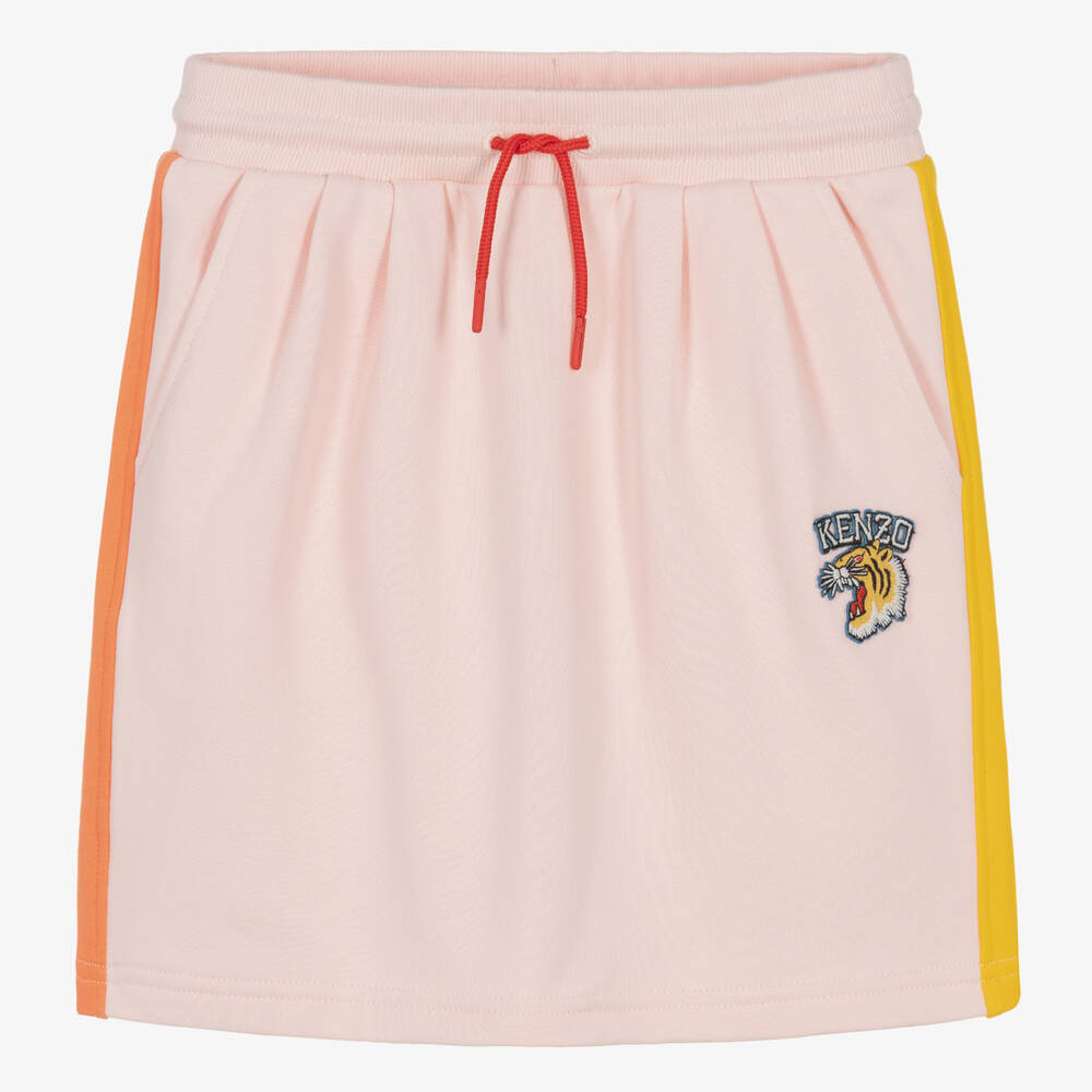 KENZO KIDS - Розовая хлопковая юбка с тигром для девочек-подростков | Childrensalon