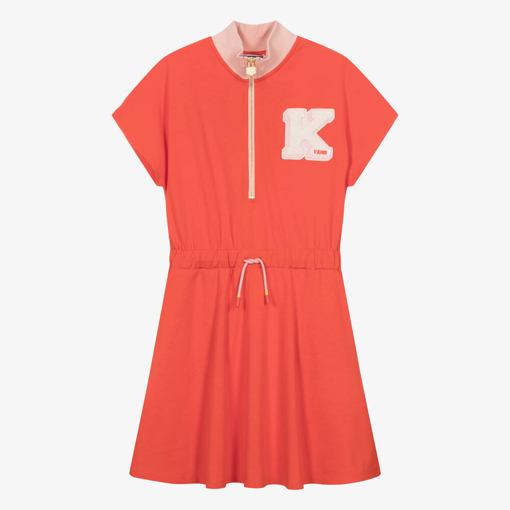 Kenzo Kids Teen Girls Red Cotton Tiger Dress
