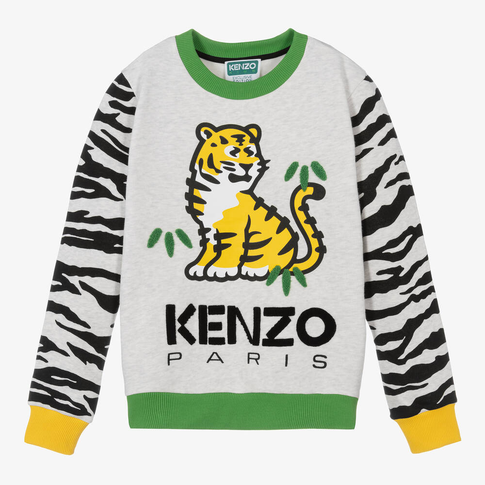 KENZO KIDS - Teen Grey KOTORA Cotton Sweatshirt | Childrensalon