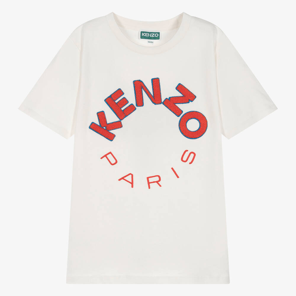 KENZO KIDS - Teen Ivory Cotton T-Shirt | Childrensalon