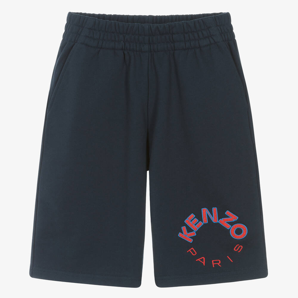 KENZO KIDS - Teen Navy Blue Cotton Jersey Shorts | Childrensalon