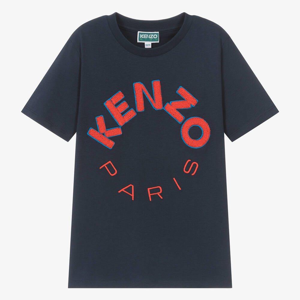 KENZO KIDS - Teen Navy Blue Cotton T-Shirt | Childrensalon