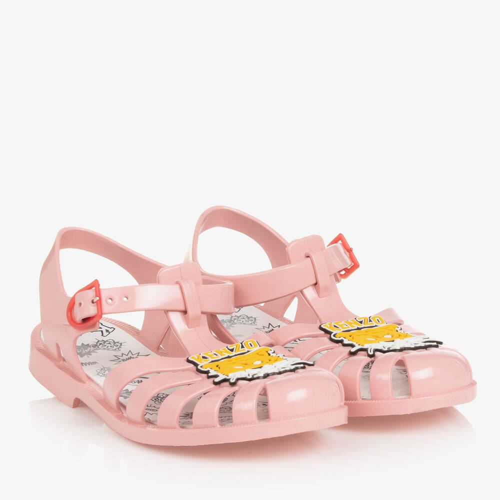 KENZO KIDS - Teen Pink Cartoon Tiger Jelly Shoes | Childrensalon
