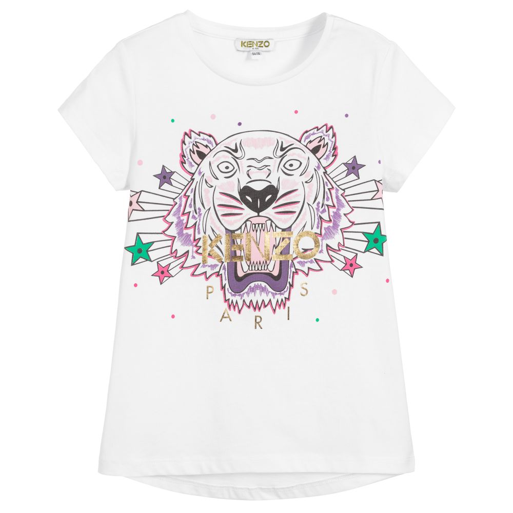 kenzo white and gold t shirt