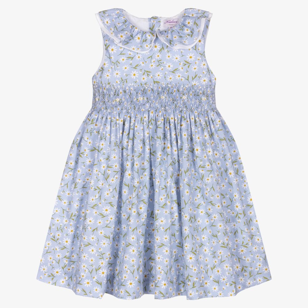 Kidiwi Babies' Girls Blue Smocked Daisy Dress | ModeSens