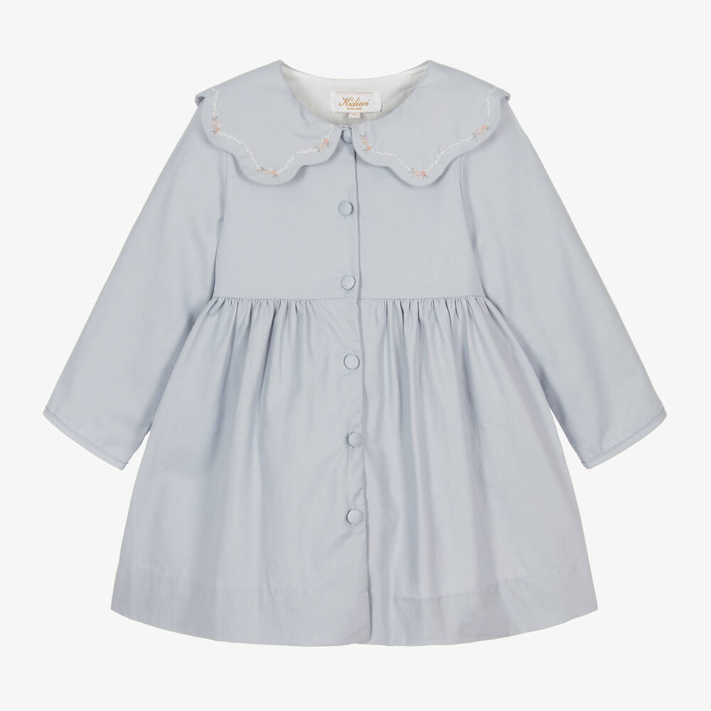 Kidiwi - Girls Blue Cotton Dress | Childrensalon