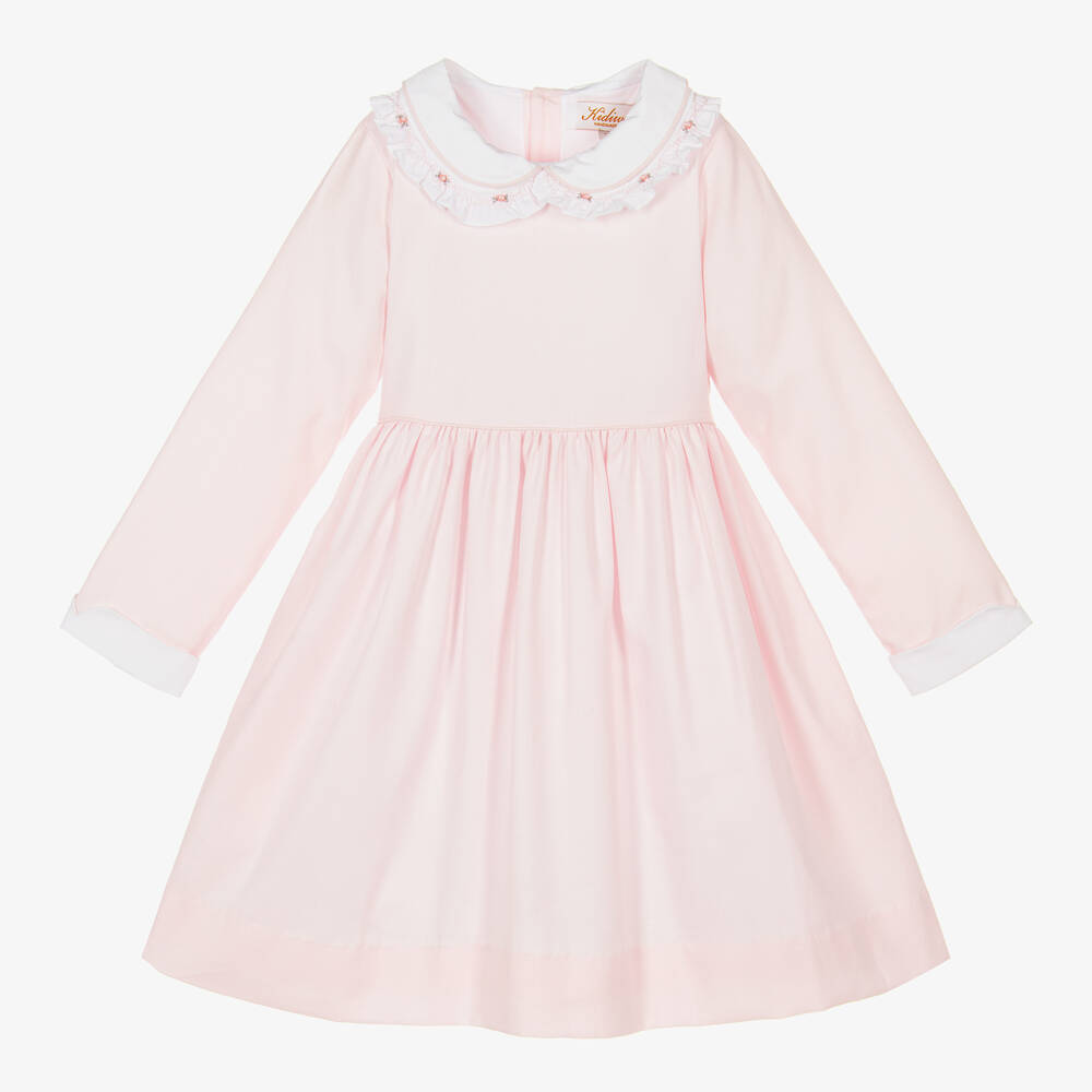 Kidiwi - Girls Pink Hand-Smocked Cotton Dress | Childrensalon