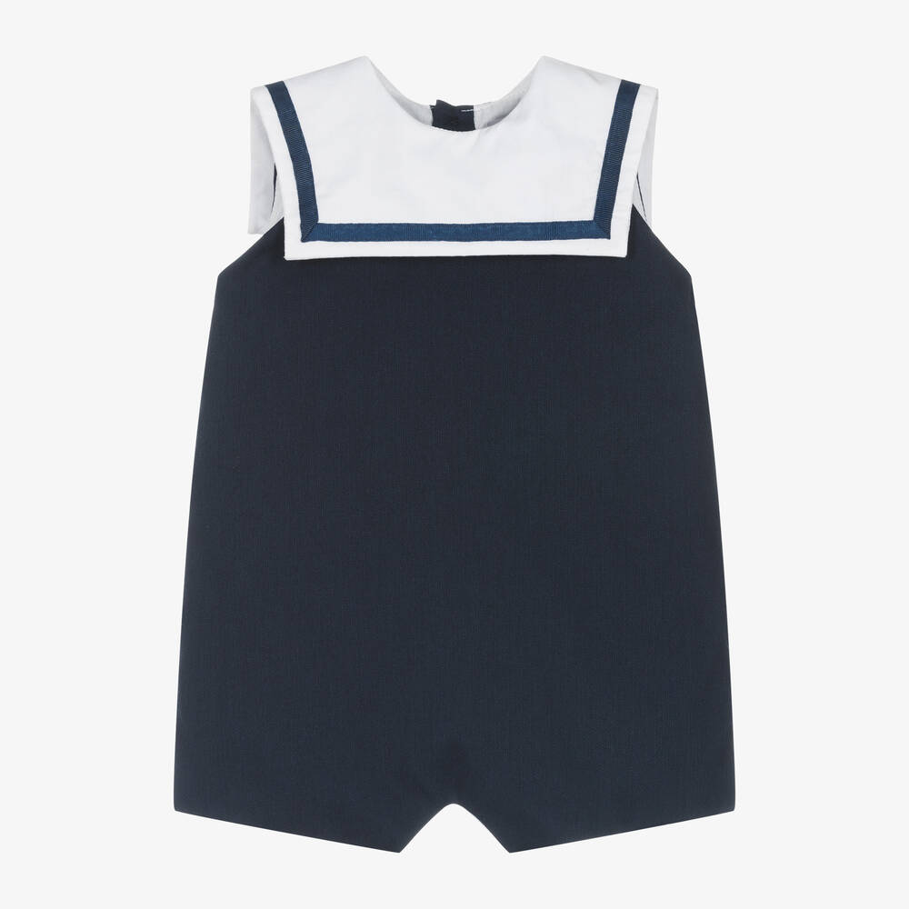 Kidiwi - Navy Blue Cotton Nautical Shortie | Childrensalon