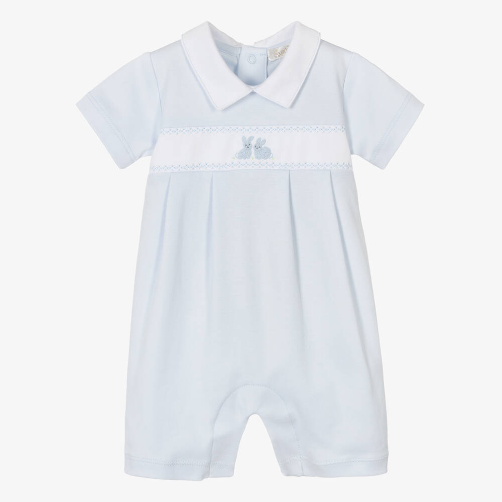 Kissy Kissy Baby Boys Pima Cottontail Hollows Shortie In Blue