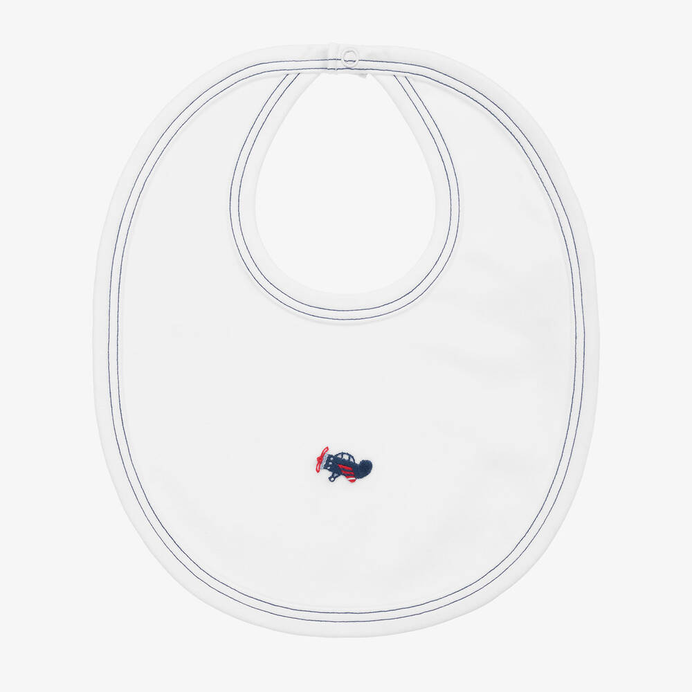 Kissy Kissy - Baby Boys White Pima Cotton Sky-High Planes Bib | Childrensalon