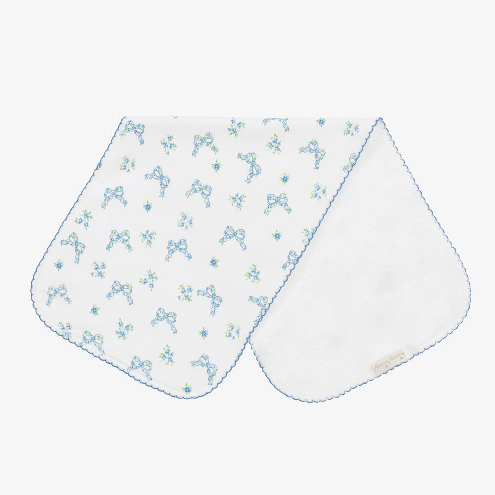 Kissy Kissy - Baby Girls Blue Blooming Bows Cotton Burp Cloth (48cm) | Childrensalon