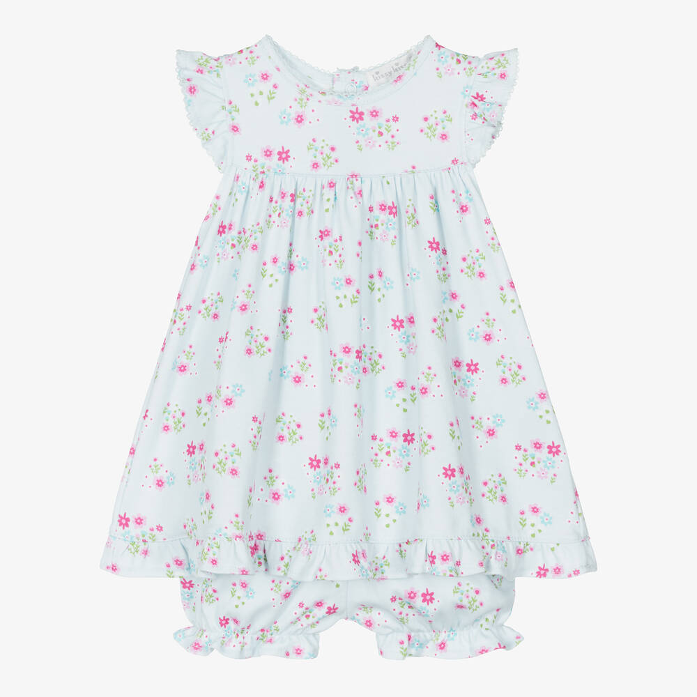 Kissy Kissy - Baby Girls Blue Pima Bunny Blossoms Dress | Childrensalon