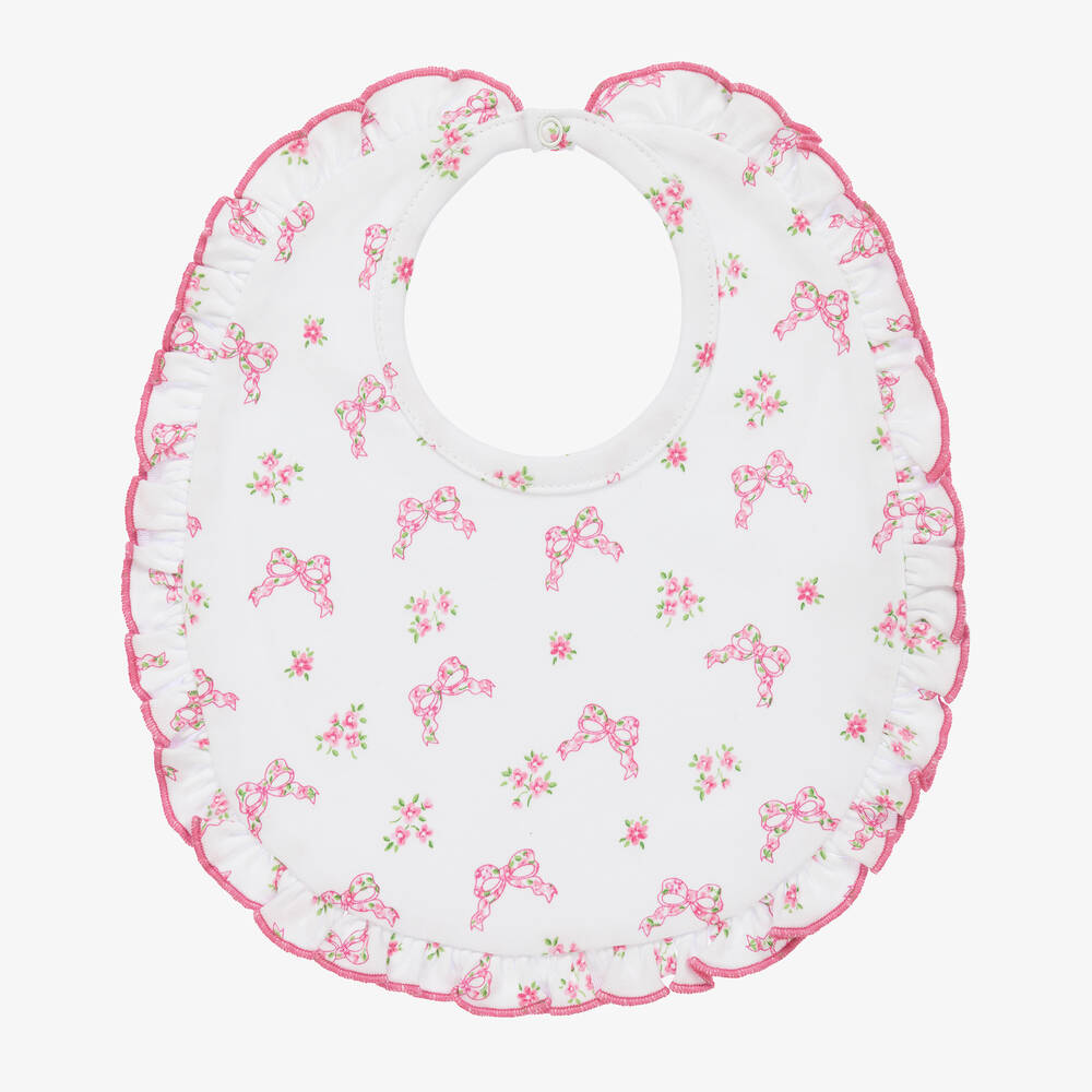 Kissy Kissy - Baby Girls Pink Pima Cotton Blooming Bows Bib | Childrensalon
