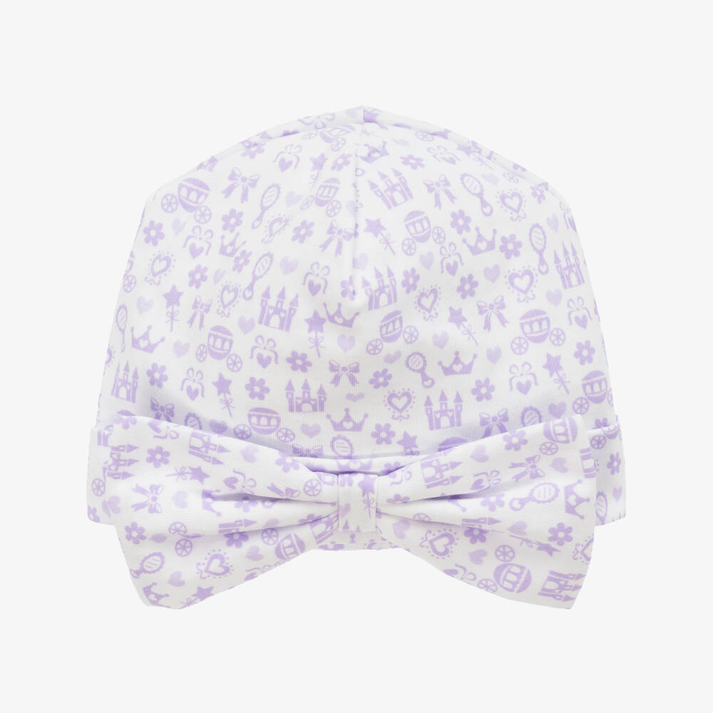 Shop Kissy Kissy Baby Girls Purple Royal Details Layette Hat