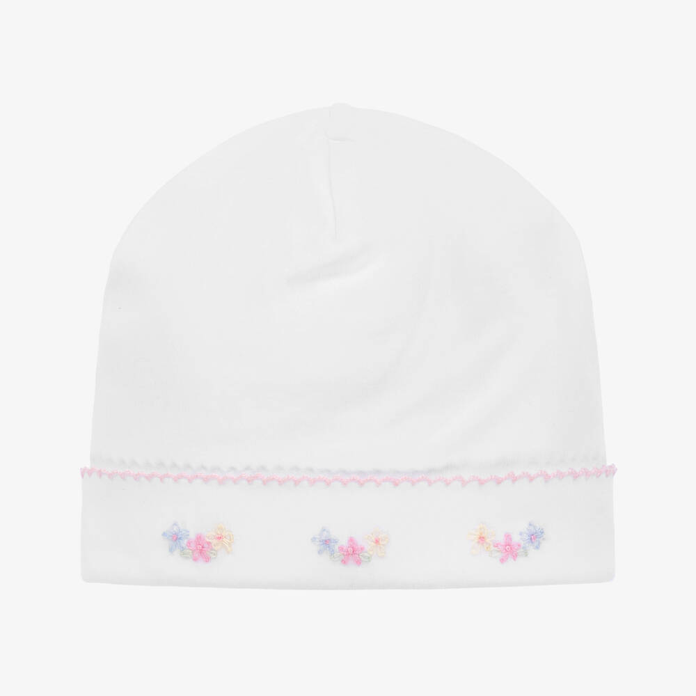 Kissy Kissy Baby Girls White Cotton Butterfly Flutters Hat