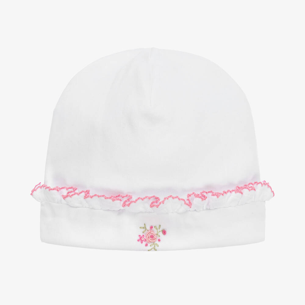 Kissy Kissy - Baby Girls White Cotton Roses & Blooms Hat | Childrensalon