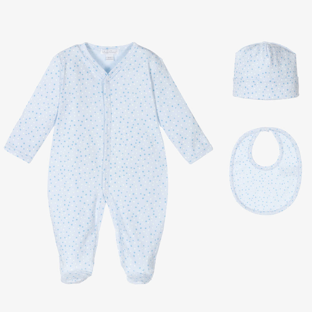 Kissy Kissy - Blue Pima Cotton Babysuit Set | Childrensalon