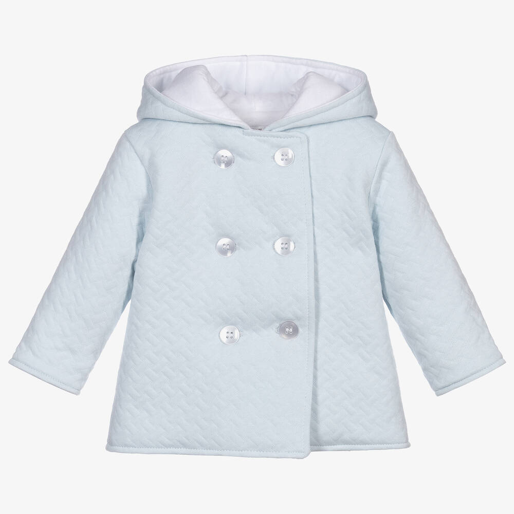 Kissy Kissy - Blue Pima Cotton Jacquard Coat | Childrensalon