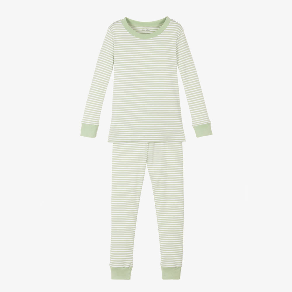 Kissy Kissy - Boys Green Cotton Big-Hearted Bears Pyjamas | Childrensalon