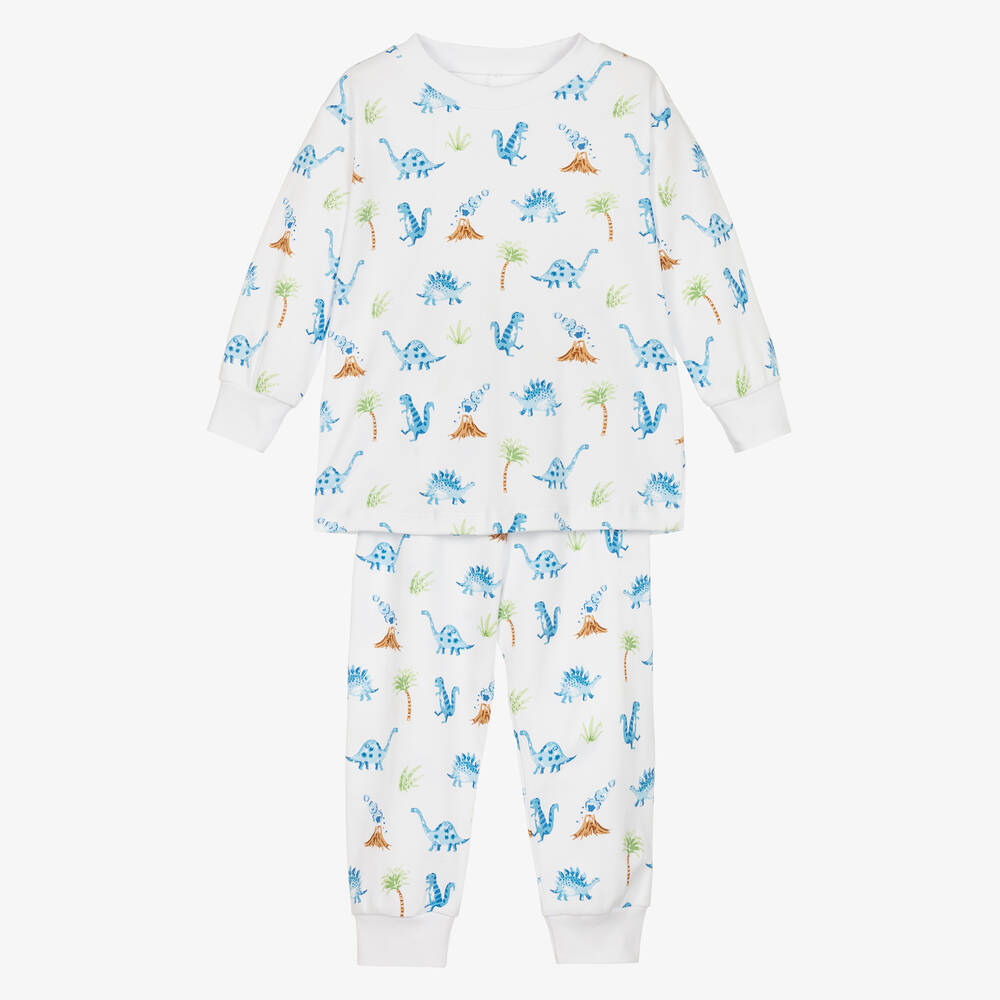 Kissy Kissy - Pyjama blanc en coton pima dinosaure garçon | Childrensalon