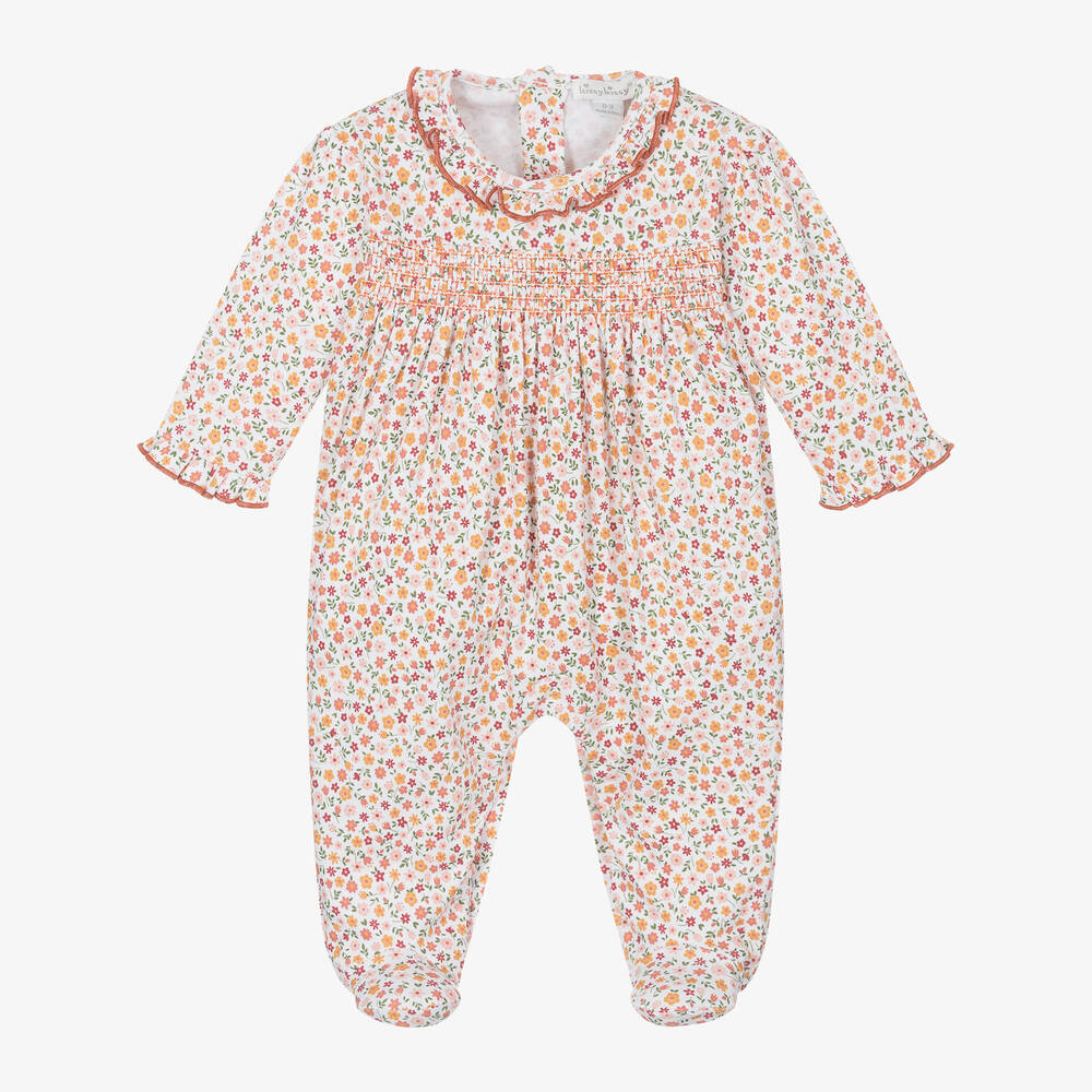 Kissy Kissy - Girls Pima Cotton Autumn Blossoms Babygrow | Childrensalon