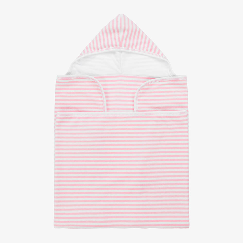 Kissy Kissy - Girls Pink Cabana Terry Stripes Towel (80cm) | Childrensalon