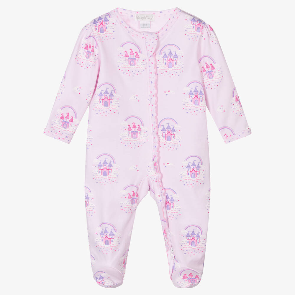 Kissy Kissy - Girls Pink Castles In The Clouds Babygrow | Childrensalon